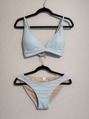 J.Crew Light Blue Bikini Set Top Medium Bottom Small